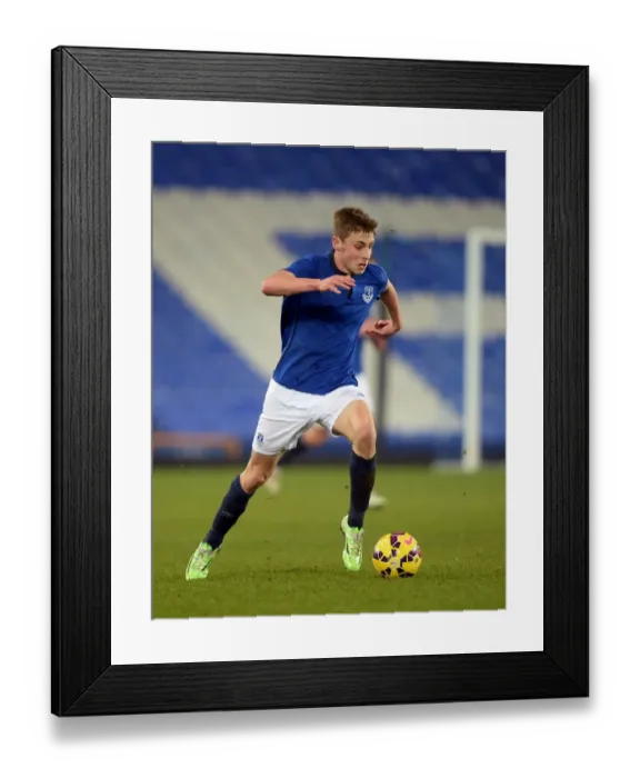 Framed Print : Determined Joseph Williams Leads Everton's Youth Team in FA Cup Battle against Southampton at Goodison Park