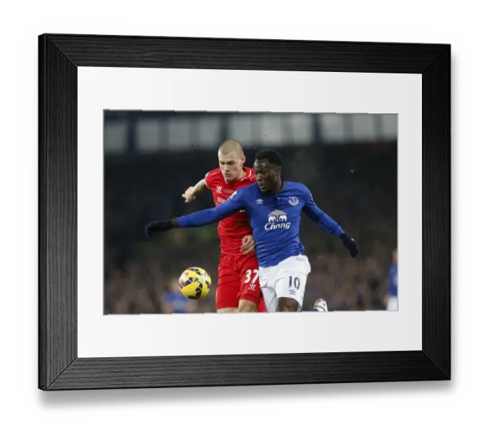 Framed Print : Intense Rivalry: Lukaku vs. Skrtel - Everton vs. Liverpool Football Showdown Framed Print : Intense Rivalry: Lukaku vs. Skrtel - Everton vs. Liverpool Football Showdown