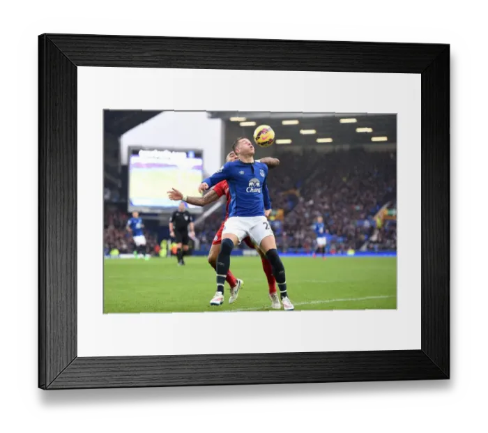 Framed Print : Battleground Goodison: Ross Barkley vs. Danny Simpson - Everton vs. Leicester City Premier League Showdown Framed Print : Battleground Goodison: Ross Barkley vs. Danny Simpson - Everton vs. Leicester City Premier League Showdown