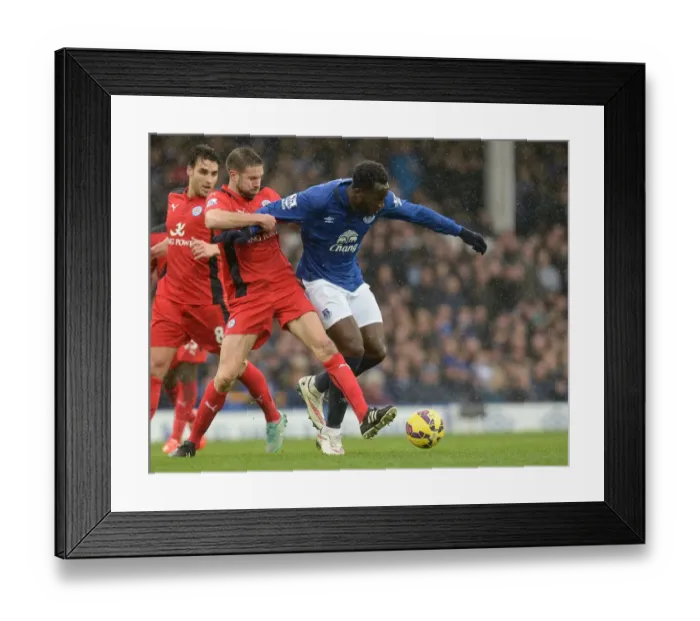 Framed Print : Intense Rivalry: Lukaku vs. Upson Battle at Goodison Park Framed Print : Intense Rivalry: Lukaku vs. Upson Battle at Goodison Park
