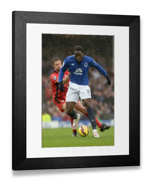 Framed Print : Intense Rivalry: Lukaku vs. Upson - Everton vs. Leicester City: A Battle for Supremacy