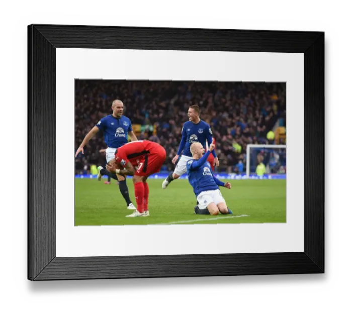 Framed Print : Naismith's Strike: Everton's Historic Goal vs. Leicester City at Goodison Park Framed Print : Naismith's Strike: Everton's Historic Goal vs. Leicester City at Goodison Park