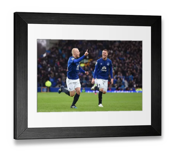 Framed Print : Naismith and McCarthy: Everton's Unforgettable Goal Celebration vs. Leicester City (Premier League) Framed Print : Naismith and McCarthy: Everton's Unforgettable Goal Celebration vs. Leicester City (Premier League)