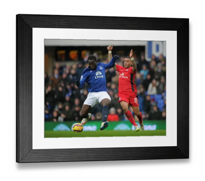 Framed Print : Intense Rivalry: Lukaku vs. Simpson's Battle for Ball Possession at Goodison Park Framed Print : Intense Rivalry: Lukaku vs. Simpson's Battle for Ball Possession at Goodison Park