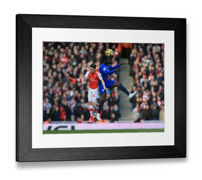 Framed Print : Intense Battle for Ball: Lukaku vs. Bellerin & Gabriel - Arsenal vs. Everton, Premier League Framed Print : Intense Battle for Ball: Lukaku vs. Bellerin & Gabriel - Arsenal vs. Everton, Premier League