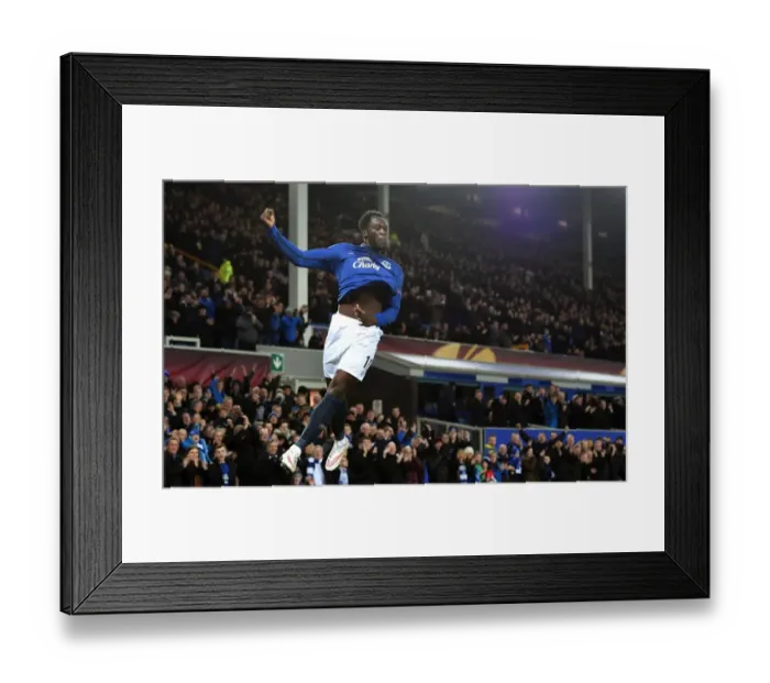 Framed Print : Everton's Romelu Lukaku Scores Second Goal in Europa League Victory over Young Boys Framed Print : Everton's Romelu Lukaku Scores Second Goal in Europa League Victory over Young Boys