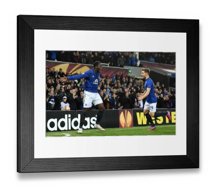 Framed Print : Everton's Lukaku and Garbutt Celebrate Second Goal in Europa League Match vs. Young Boys Framed Print : Everton's Lukaku and Garbutt Celebrate Second Goal in Europa League Match vs. Young Boys