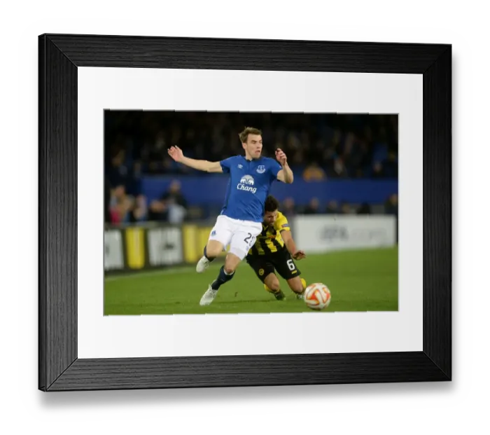 Framed Print : Europa League Showdown: Coleman vs Bertone at Goodison Park Framed Print : Europa League Showdown: Coleman vs Bertone at Goodison Park