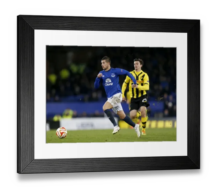 Framed Print : Everton's Kevin Mirallas in Action: Europa League Showdown vs BSC Young Boys at Goodison Park Framed Print : Everton's Kevin Mirallas in Action: Europa League Showdown vs BSC Young Boys at Goodison Park