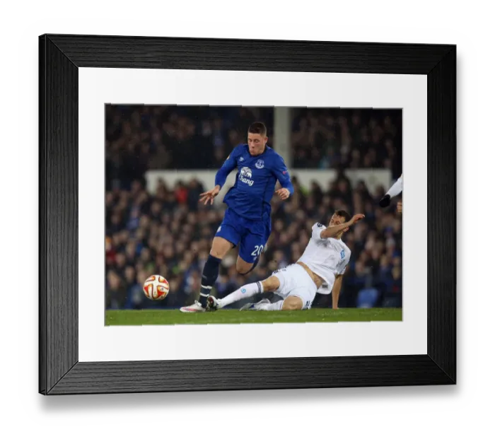 Framed Print : Everton vs Dynamo Kiev: Ross Barkley and Danilo Silva's Intense Battle in UEFA Europa League Framed Print : Everton vs Dynamo Kiev: Ross Barkley and Danilo Silva's Intense Battle in UEFA Europa League