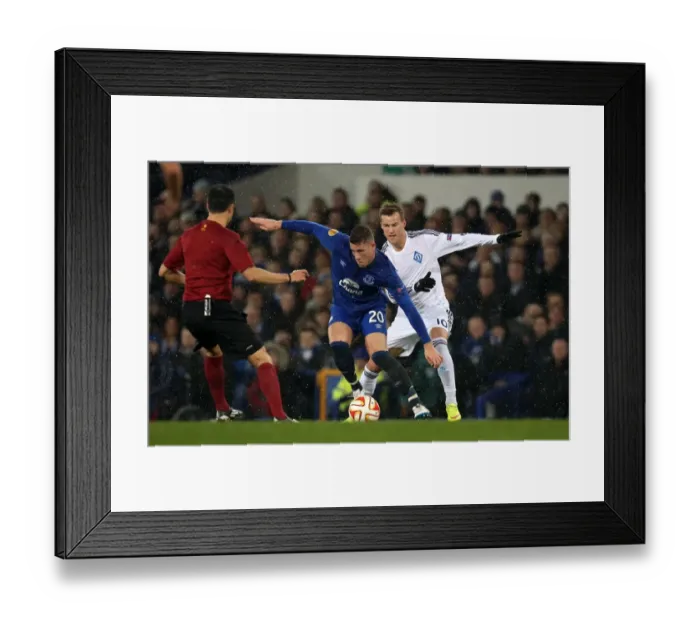 Framed Print : Barkley vs Yarmolenko: Europa League Battle at Goodison Park