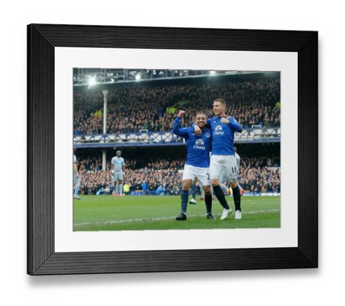 Framed Print : Everton's McCarthy and Lennon: A Jubilant Moment as They Celebrate a Goal at Goodison Park (Everton vs Newcastle United, Barclays Premier League) Framed Print : Everton's McCarthy and Lennon: A Jubilant Moment as They Celebrate a Goal at Goodison Park (Everton vs Newcastle United, Barclays Premier League)