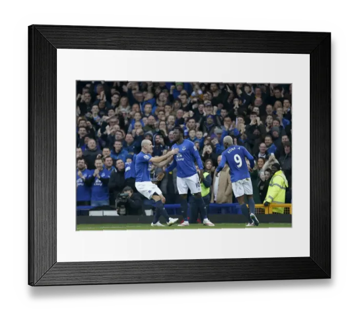 Framed Print : Everton's Romelu Lukaku Scores Second Goal Against Newcastle United at Goodison Park Framed Print : Everton's Romelu Lukaku Scores Second Goal Against Newcastle United at Goodison Park