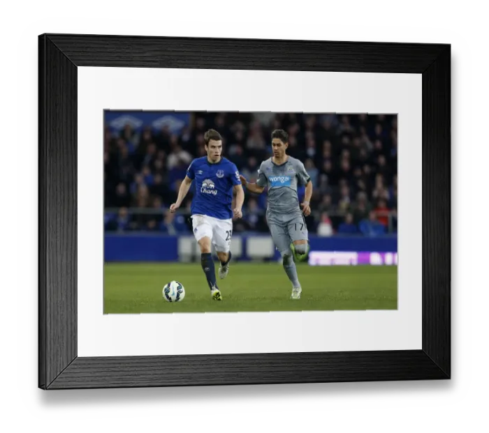 Framed Print : Battle for the Ball: Coleman vs. Perez - Everton vs. Newcastle United, Premier League, Goodison Park