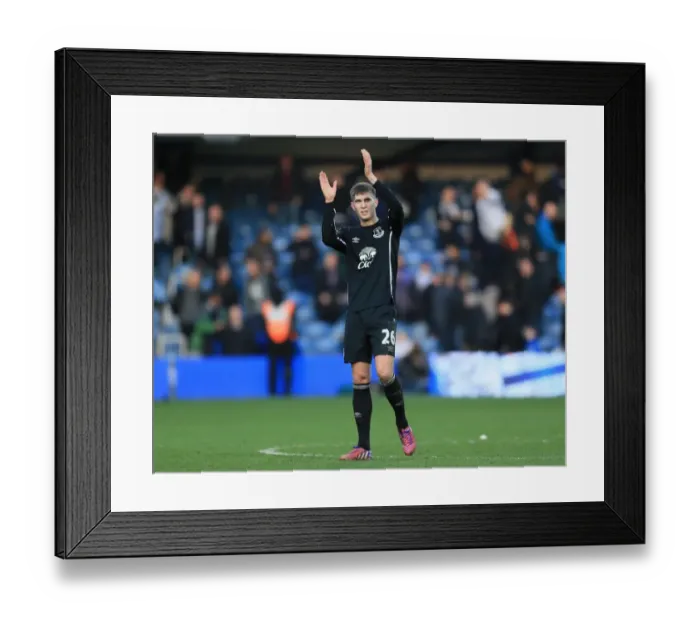 Framed Print : John Stones Salutes Everton Fans: Queens Park Rangers vs. Everton, Premier League Framed Print : John Stones Salutes Everton Fans: Queens Park Rangers vs. Everton, Premier League