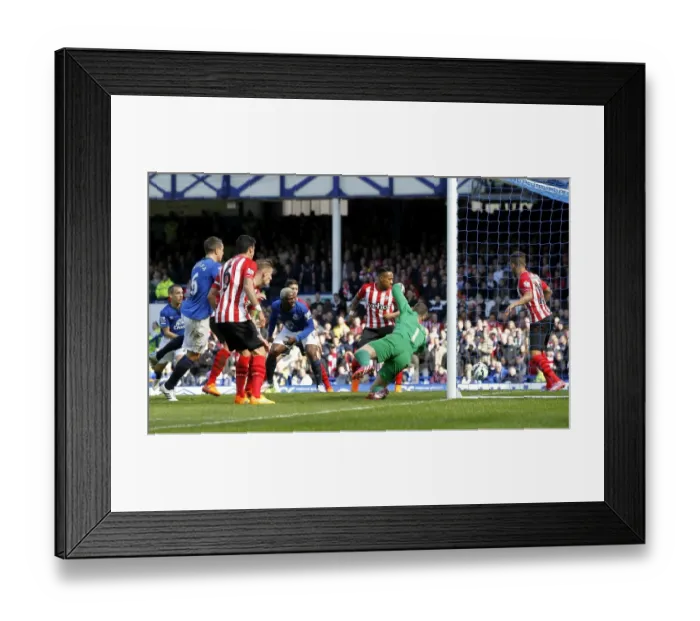 Framed Print : Phil Jagielka Scores First Goal for Everton Against Southampton in Barclays Premier League Match Framed Print : Phil Jagielka Scores First Goal for Everton Against Southampton in Barclays Premier League Match