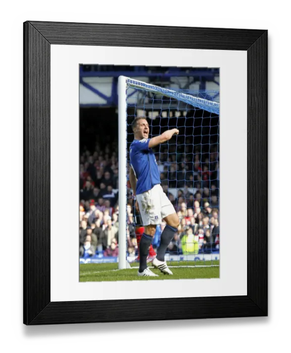 Framed Print : Everton's Jagielka Scores First Goal Against Southampton in Barclays Premier League Match at Goodison Park