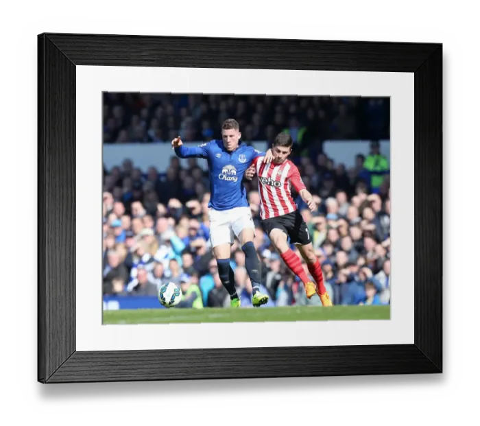 Framed Print : Intense Rivalry: Barkley vs. Long Battle for Ball in Everton vs. Southampton Premier League Clash Framed Print : Intense Rivalry: Barkley vs. Long Battle for Ball in Everton vs. Southampton Premier League Clash