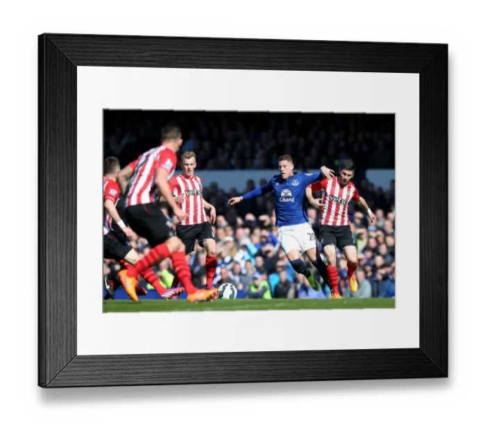 Framed Print : Intense Rivalry: Barkley vs. Long - Everton vs. Southampton's Battle for Ball at Goodison Park Framed Print : Intense Rivalry: Barkley vs. Long - Everton vs. Southampton's Battle for Ball at Goodison Park