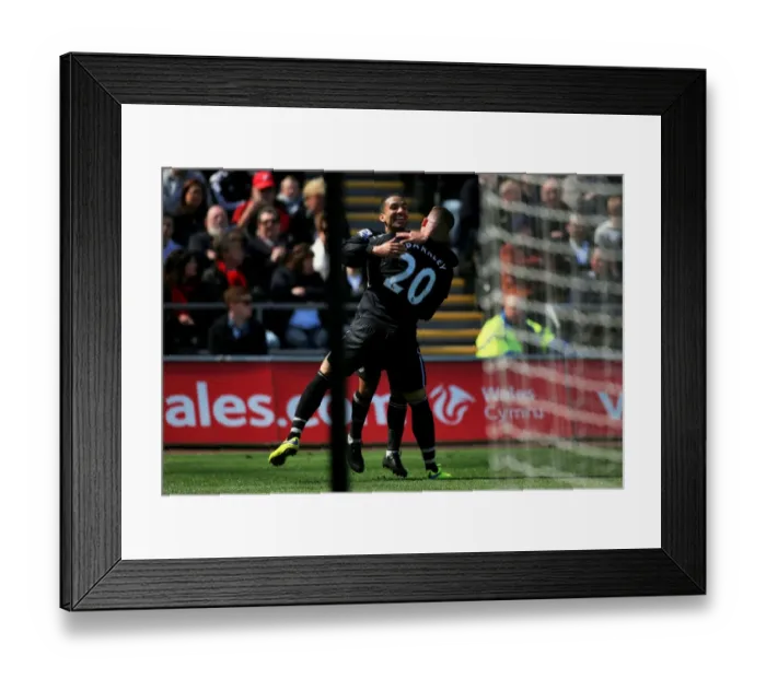 Framed Print : Everton's Aaron Lennon and Ross Barkley: A Dazzling Duo Celebrates First Goal Against Swansea City in the Premier League Framed Print : Everton's Aaron Lennon and Ross Barkley: A Dazzling Duo Celebrates First Goal Against Swansea City in the Premier League