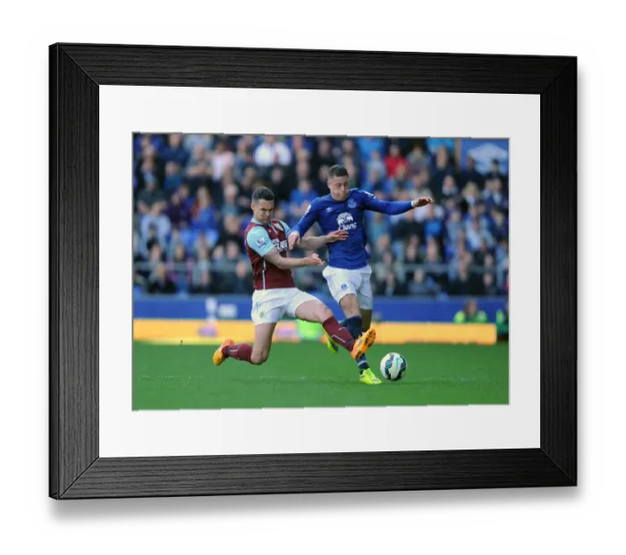 Framed Print : Intense Battle: Ross Barkley vs. Jason Shackell at Goodison Park - Everton vs. Burnley, Premier League