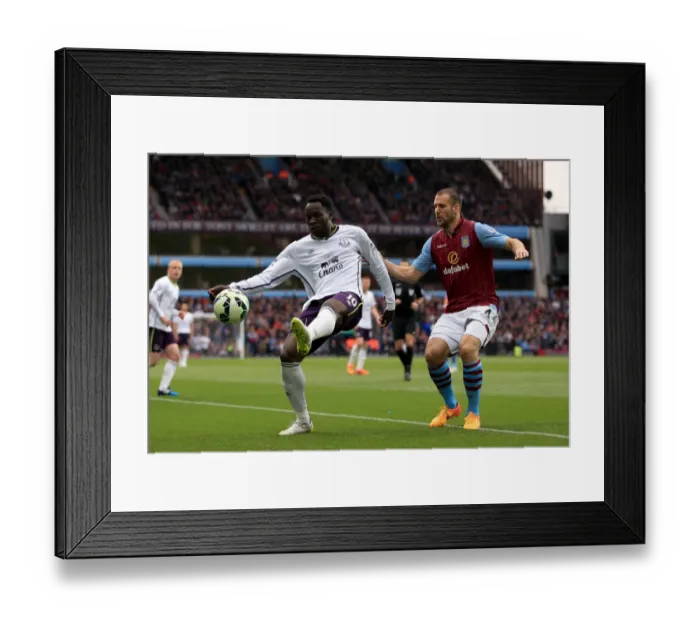 Framed Print : Battle for the Ball: Lukaku vs. Vlaar - Everton vs. Aston Villa Framed Print : Battle for the Ball: Lukaku vs. Vlaar - Everton vs. Aston Villa