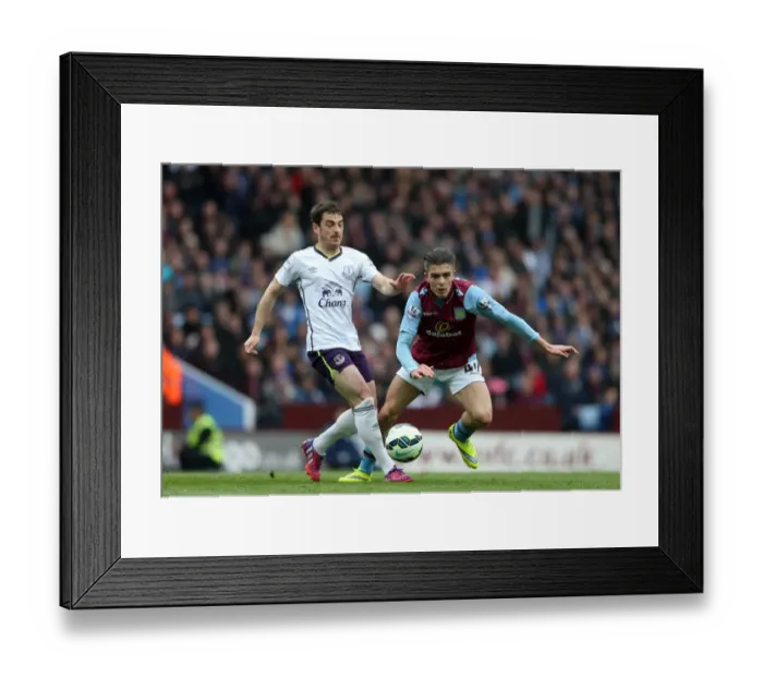 Framed Print : Clash of Talents: Jack Grealish (Aston Villa) vs. Leighton Baines (Everton) - Premier League Showdown Framed Print : Clash of Talents: Jack Grealish (Aston Villa) vs. Leighton Baines (Everton) - Premier League Showdown