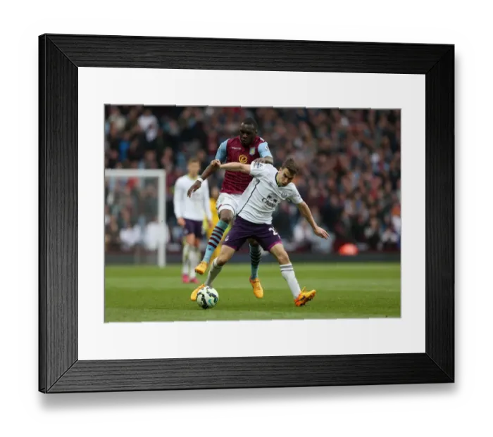 Framed Print : Battle for the Ball: Benteke vs. Coleman - Aston Villa vs. Everton, Premier League