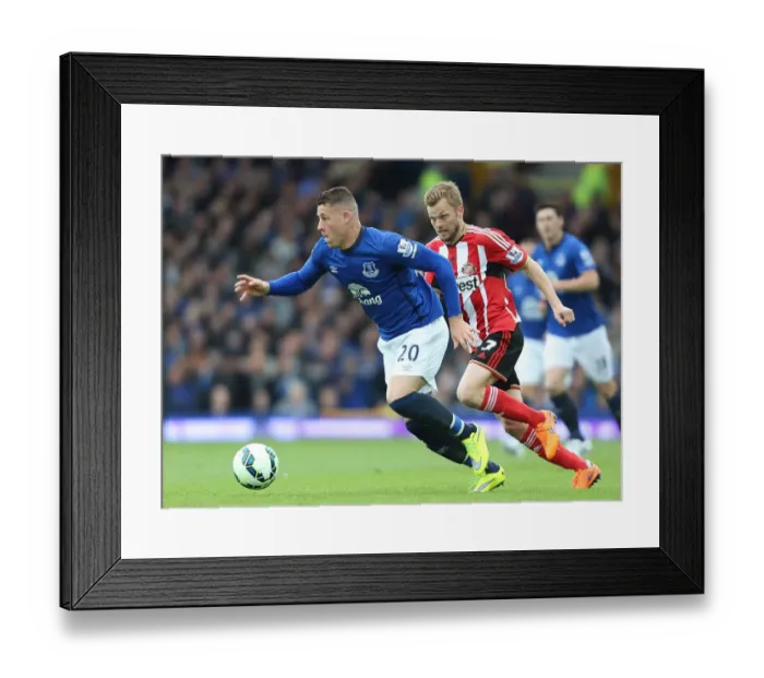 Framed Print : Clash of Midfield Maestros: Barkley vs. Larsson at Goodison Park - Everton vs. Sunderland, Premier League Framed Print : Clash of Midfield Maestros: Barkley vs. Larsson at Goodison Park - Everton vs. Sunderland, Premier League