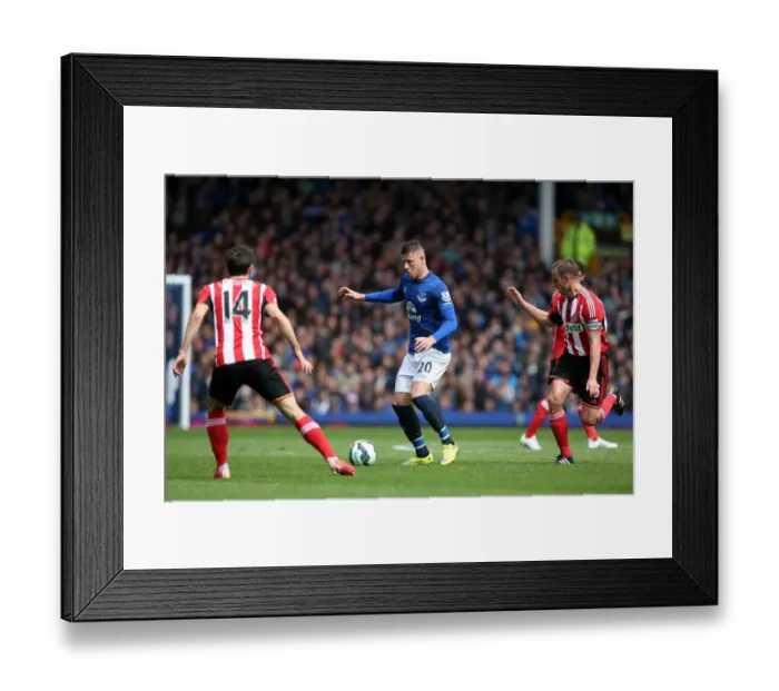 Framed Print : Everton's Ross Barkley Faces Off Against Sunderland's Jordi Gomez and Lee Cattermole during Barclays Premier League Clash Framed Print : Everton's Ross Barkley Faces Off Against Sunderland's Jordi Gomez and Lee Cattermole during Barclays Premier League Clash