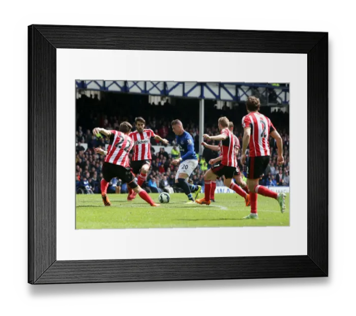 Framed Print : Ross Barkley Faces Off Against Sunderland Defense: Everton vs. Sunderland, Barclays Premier League, Goodison Park Framed Print : Ross Barkley Faces Off Against Sunderland Defense: Everton vs. Sunderland, Barclays Premier League, Goodison Park