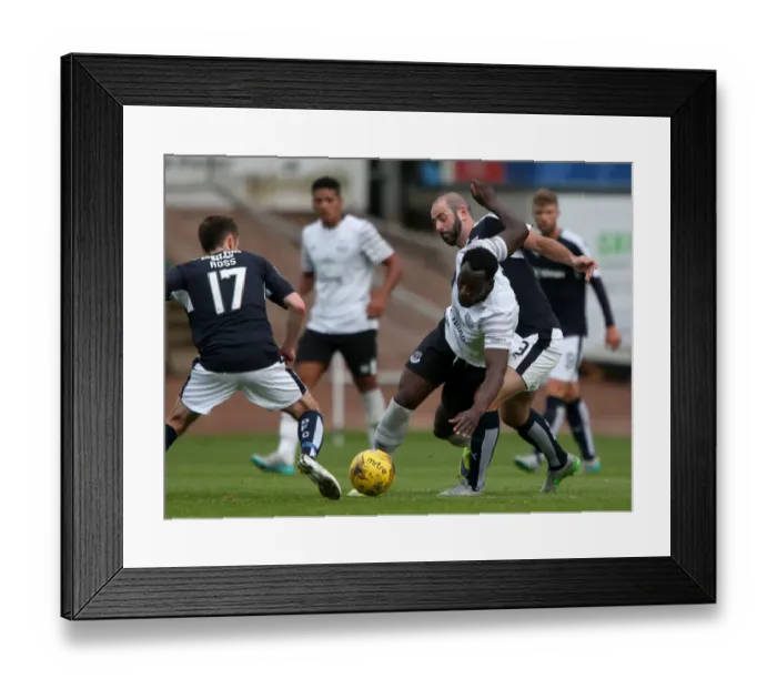 Framed Print : Everton's Lukaku Tackled by Harkins in Pre-Season Clash at Dens Park Framed Print : Everton's Lukaku Tackled by Harkins in Pre-Season Clash at Dens Park