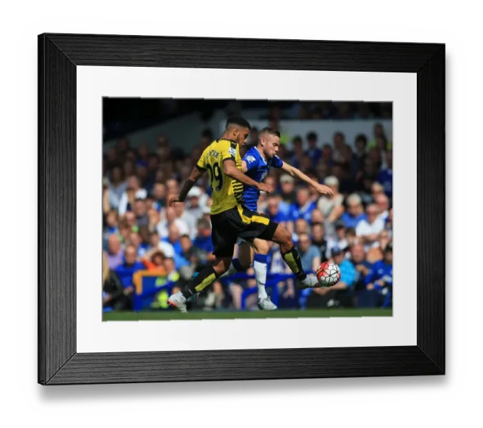 Framed Print : Battle for the Ball: Tom Cleverley vs. Etienne Capoue - Everton vs. Watford Rivalry at Goodison Park Framed Print : Battle for the Ball: Tom Cleverley vs. Etienne Capoue - Everton vs. Watford Rivalry at Goodison Park