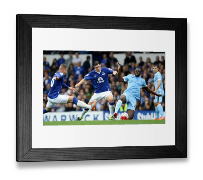 Framed Print : Clash at Goodison Park: A Battle between Yaya Toure and Gareth Barry Framed Print : Clash at Goodison Park: A Battle between Yaya Toure and Gareth Barry
