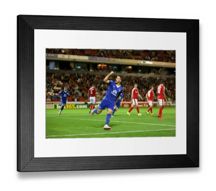 Framed Print : Mirallas Strikes First: Everton's Capital One Cup Victory Opener vs Barnsley