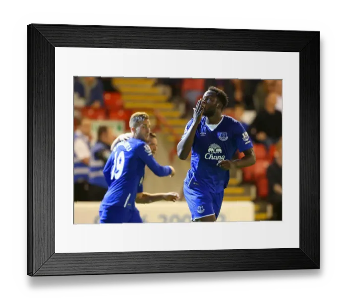 Framed Print : Everton's Romelu Lukaku Scores Hat-Trick: Everton Crushes Barnsley in Capital One Cup Second Round Framed Print : Everton's Romelu Lukaku Scores Hat-Trick: Everton Crushes Barnsley in Capital One Cup Second Round