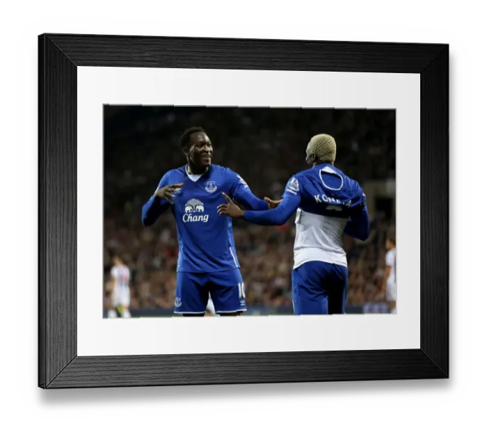Framed Print : Everton's Kone and Lukaku: A Celebration of Teamwork and Success - Second Goal vs. West Bromwich Albion Framed Print : Everton's Kone and Lukaku: A Celebration of Teamwork and Success - Second Goal vs. West Bromwich Albion