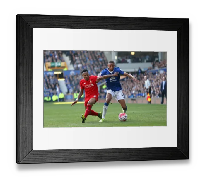 Framed Print : Clash at Goodison Park: A Battle Between Clyne and Galloway Framed Print : Clash at Goodison Park: A Battle Between Clyne and Galloway