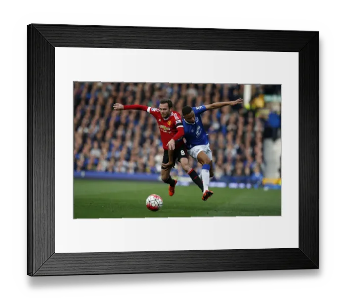 Framed Print : Intense Possession Battle: Juan Mata vs. Brendan Galloway at Goodison Park Framed Print : Intense Possession Battle: Juan Mata vs. Brendan Galloway at Goodison Park