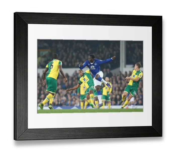 Framed Print : Lukaku vs Odjidja-Ofoe: A Battle for Supremacy in the Capital One Cup Fourth Round at Goodison Park