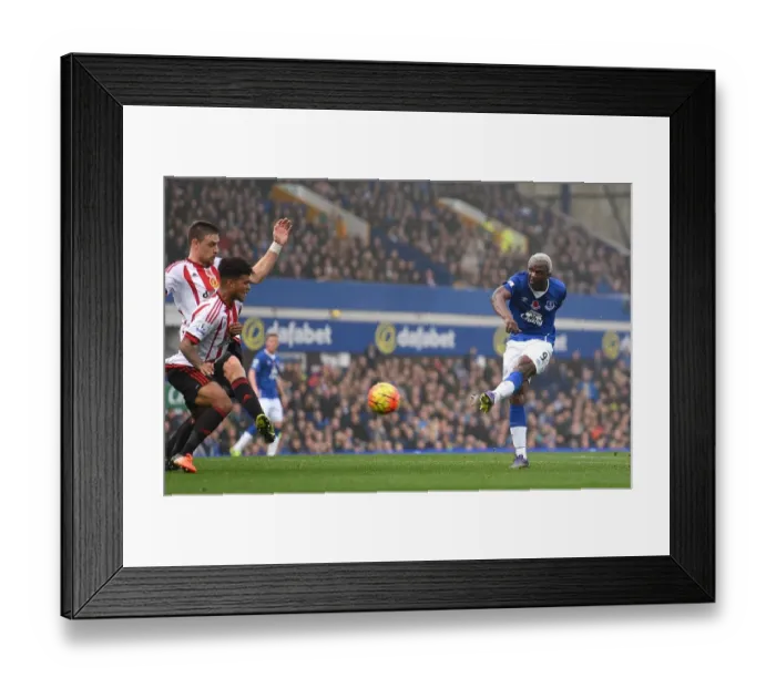 Framed Print : Arouna Kone Scores Everton's Second Goal Against Sunderland at Goodison Park Framed Print : Arouna Kone Scores Everton's Second Goal Against Sunderland at Goodison Park