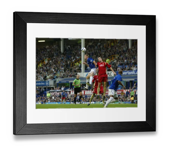 Framed Print : Everton's Ferguson: Triumphant Header Framed Print : Everton's Ferguson: Triumphant Header