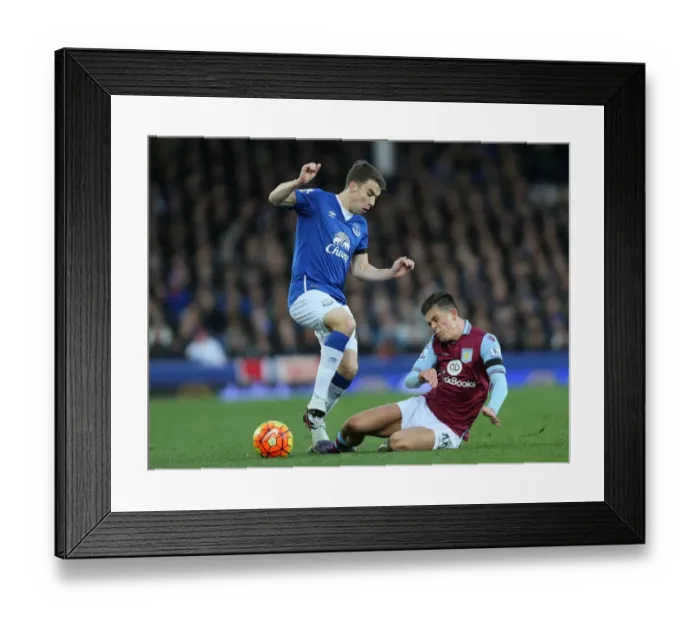 Framed Print : Intense Battle for Ball: Seamus Coleman vs Jack Grealish, Everton vs Aston Villa, Premier League Framed Print : Intense Battle for Ball: Seamus Coleman vs Jack Grealish, Everton vs Aston Villa, Premier League