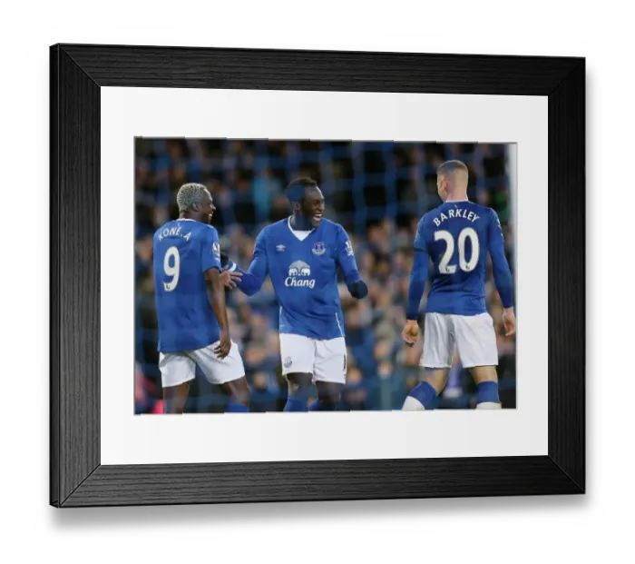 Framed Print : Four Goals, Two Teammates: Everton's Lukaku and Barkley Celebrate in Unison (Everton v Aston Villa) Framed Print : Four Goals, Two Teammates: Everton's Lukaku and Barkley Celebrate in Unison (Everton v Aston Villa)