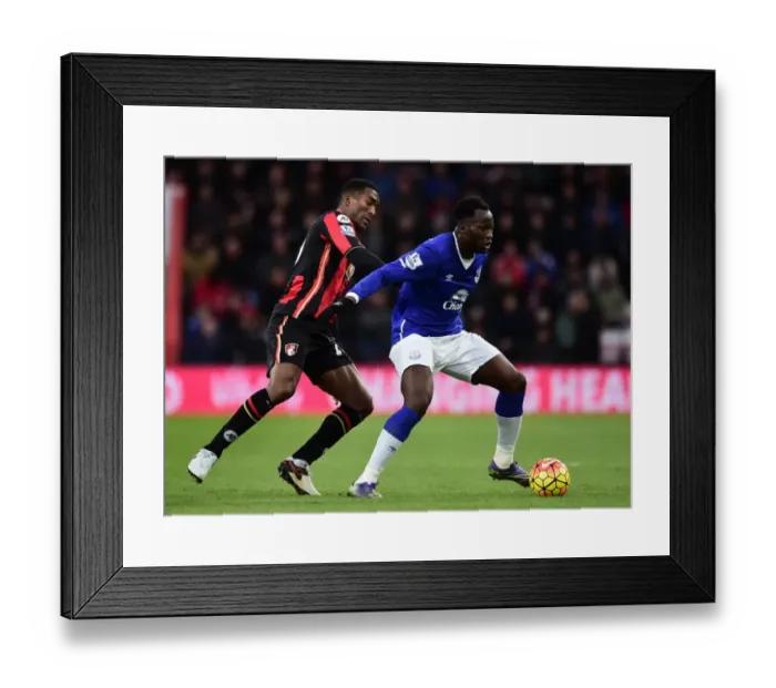 Framed Print : Intense Battle for Ball Possession: Distin vs. Lukaku, AFC Bournemouth vs. Everton Framed Print : Intense Battle for Ball Possession: Distin vs. Lukaku, AFC Bournemouth vs. Everton