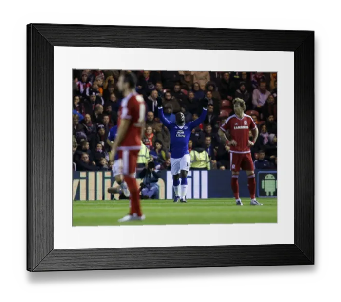 Framed Print : Romelu Lukaku's Brace: Everton's Celebration Against Middlesbrough in Capital One Cup Quarterfinal Framed Print : Romelu Lukaku's Brace: Everton's Celebration Against Middlesbrough in Capital One Cup Quarterfinal
