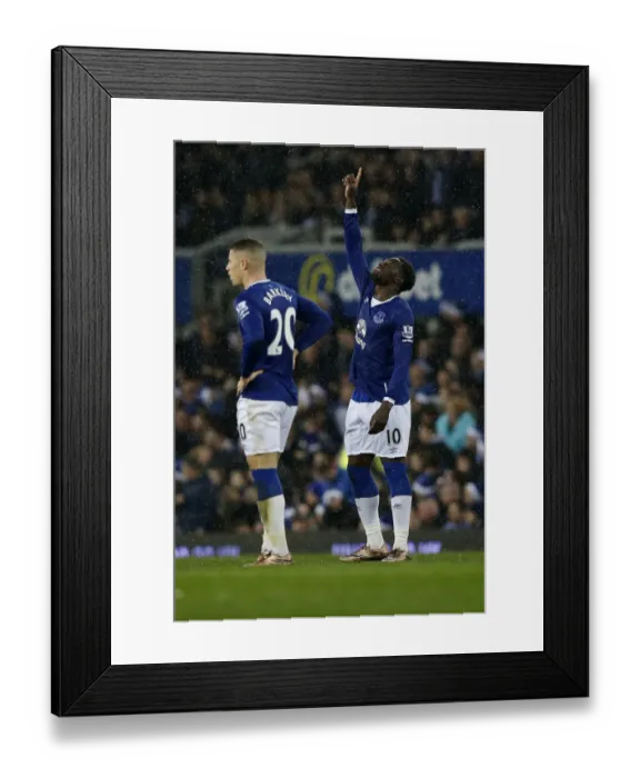 Framed Print : Everton's Romelu Lukaku: Celebrating His Opening Goal Against Leicester City at Goodison Park Framed Print : Everton's Romelu Lukaku: Celebrating His Opening Goal Against Leicester City at Goodison Park