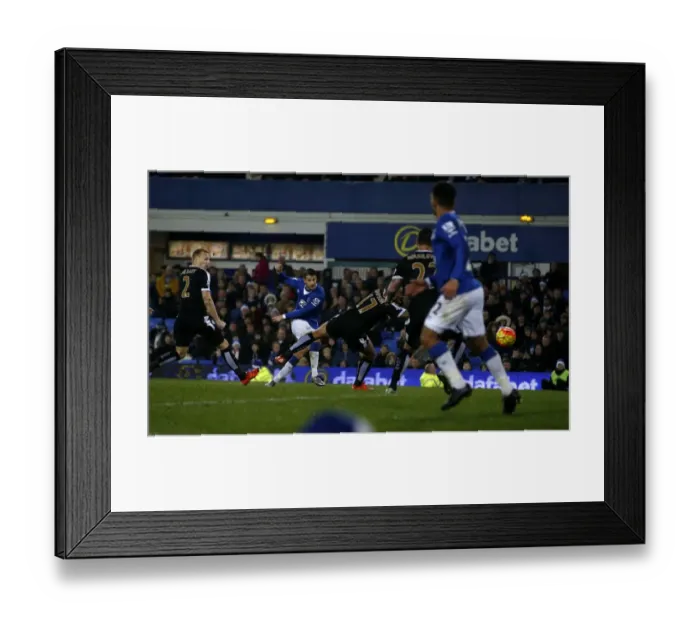 Framed Print : Mirallas Strikes: Everton's Winning Goal Against Leicester City (BPL, Goodison Park) Framed Print : Mirallas Strikes: Everton's Winning Goal Against Leicester City (BPL, Goodison Park)