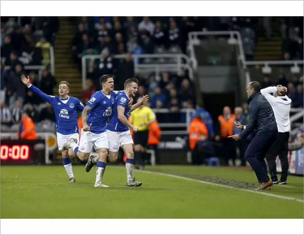 Thrilling Moment: Cleverly and Besic's Euphoric Goal Celebration for Everton at St James Park