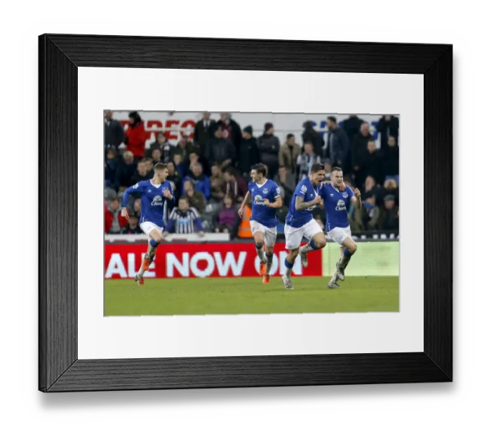 Framed Print : Cleverly and Besic: United in Victory - First Goals for Everton at St James Park Framed Print : Cleverly and Besic: United in Victory - First Goals for Everton at St James Park